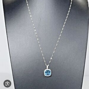 Silver blue Topaz Necklace
